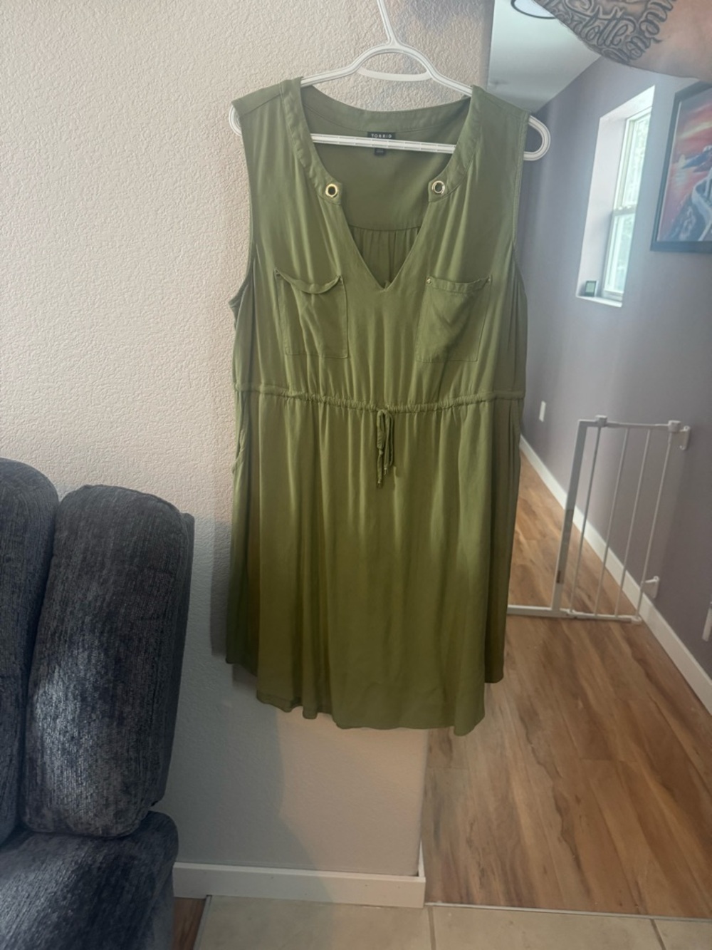 torrid Olive Green Sleeveless Midi Dress